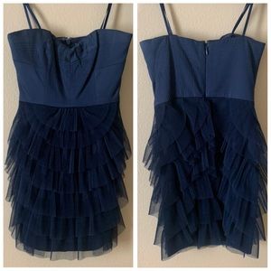 BCBGMAXAZRIA Strapless Navy Dress